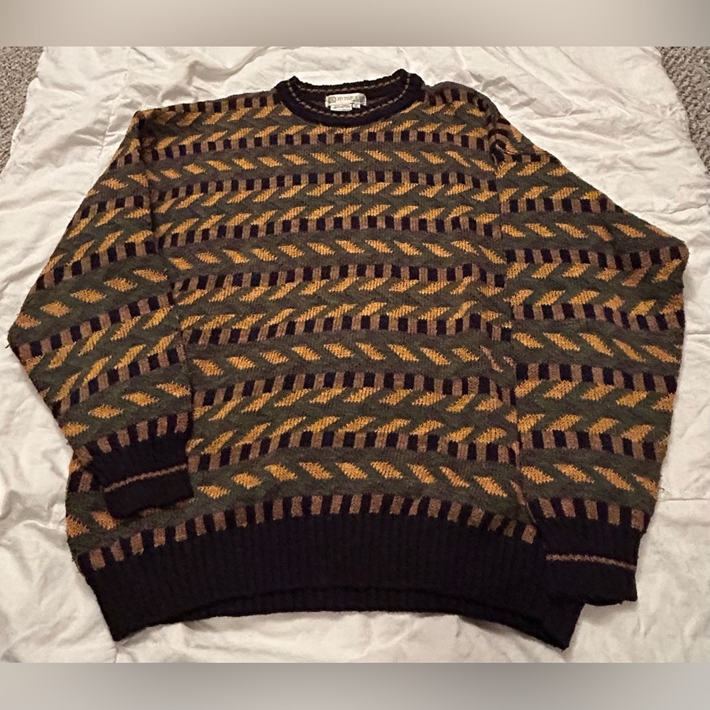 Men's J.P. Tilford Cotton and Linen blend Patterned Sweater